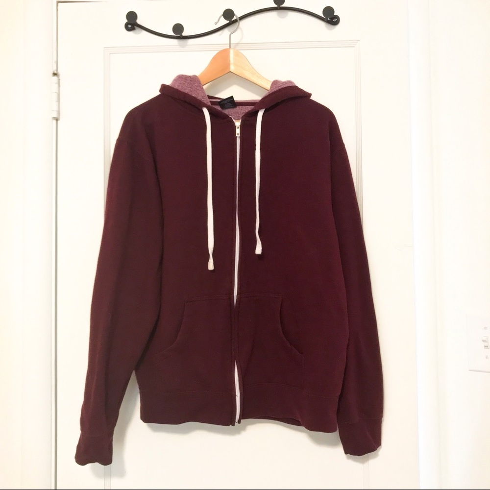 Men’s Maroon Zip Up Hoodie